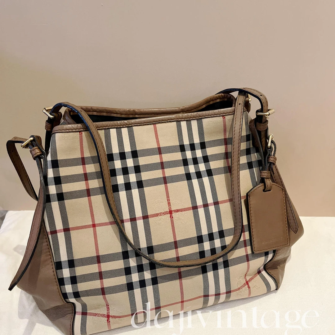 95新 BURBERRY/博柏利 大吉中古/Burberry深卡其格纹单肩包