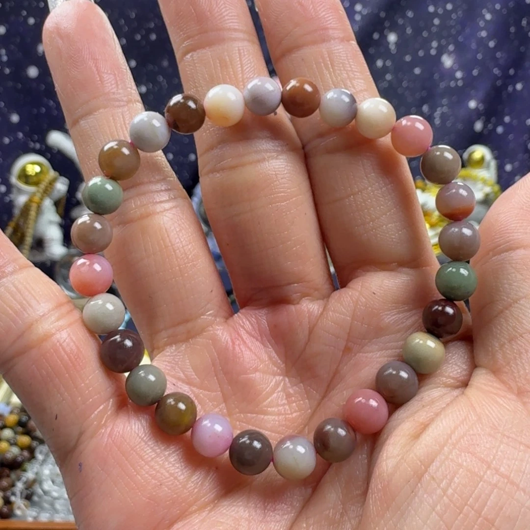 玛瑙/玉髓手串未镶嵌（多人）彩色盐源玛瑙手串