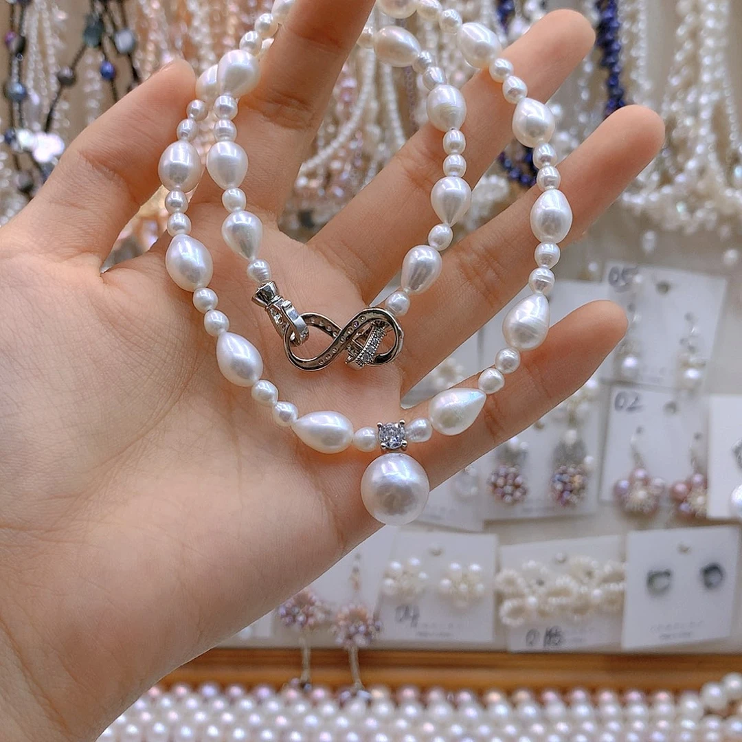 银S925镶嵌淡水珍珠发饰西***彩