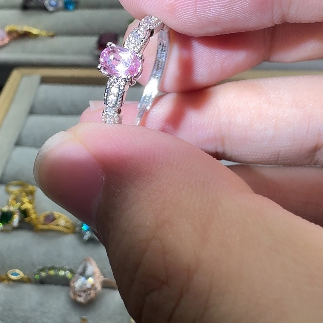 水晶戒指银S925镶嵌