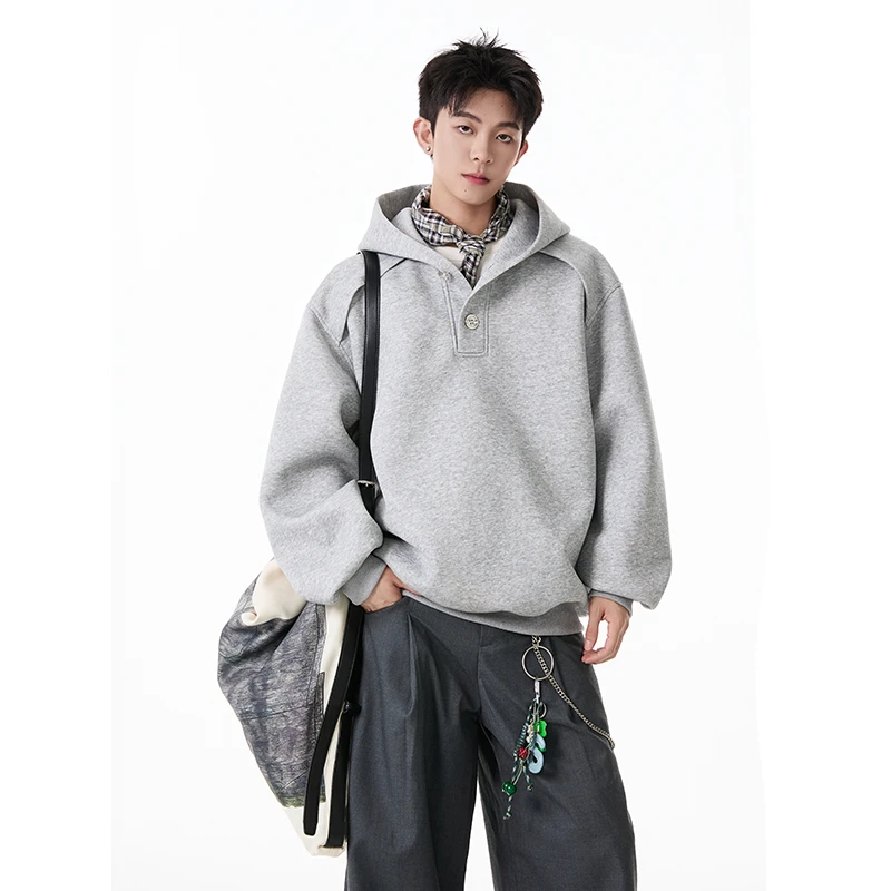 林社长2025秋装新款连帽卫衣宽松套头衫卫衣 潮流情侣休闲卫衣