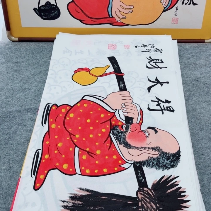 国画手绘禅意画一物一拍