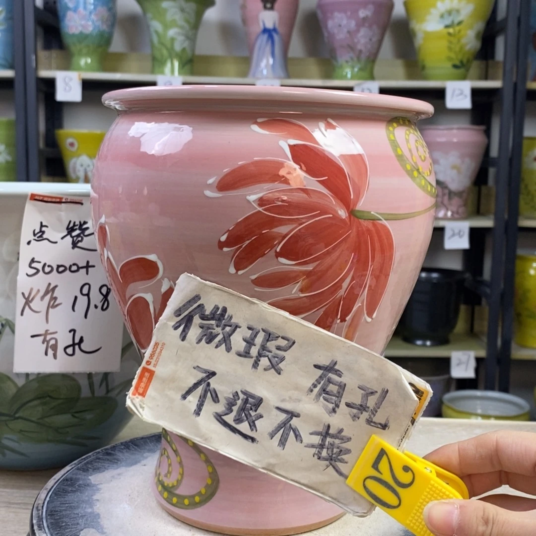 景德镇手工手绘陶瓷花盆