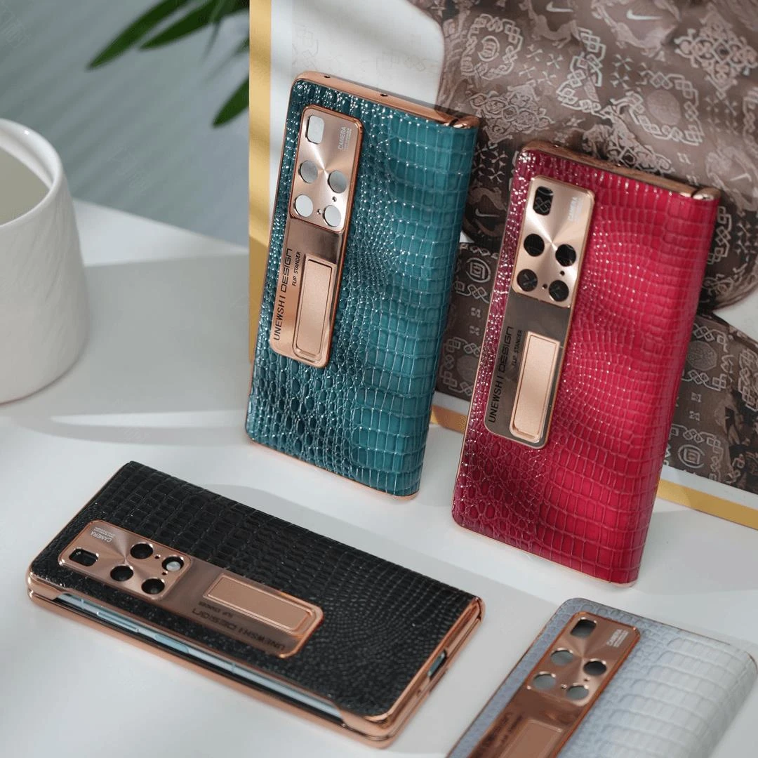 鱼肚纹壳膜一体防窥适用华为MateX2手机壳折叠屏磁吸支架mateX5新