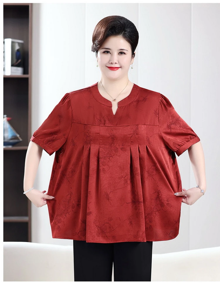 240斤特大码加大加肥妈妈装洋气休闲中老年夏季遮肚显瘦有气质