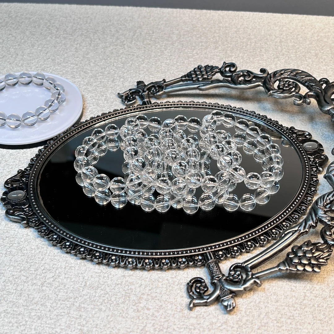 双A级 白水晶素圈单圈手串多样性发其一