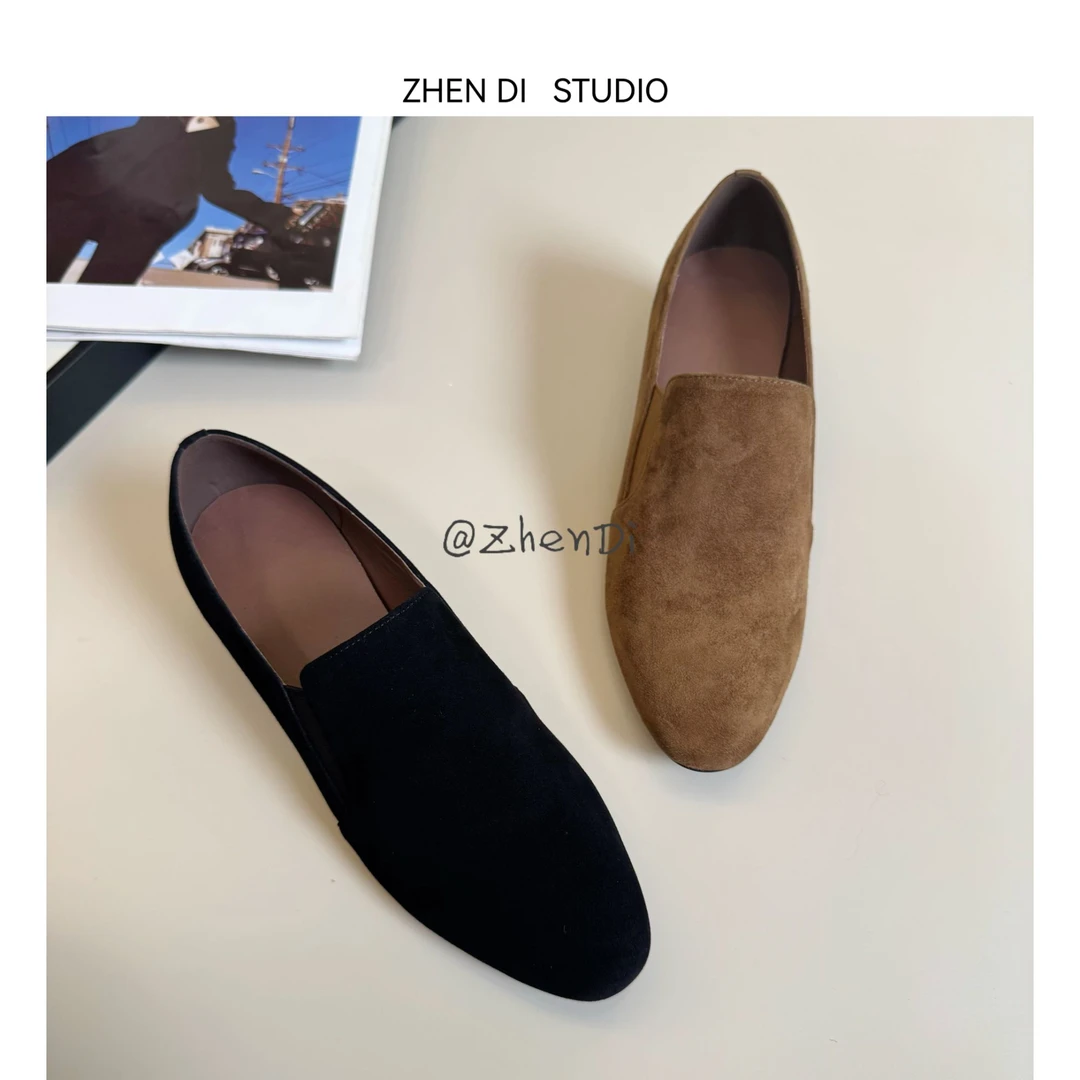 臻弟ZHENDI/新款方头设计感气质百搭一脚蹬时装高跟单鞋SC6101
