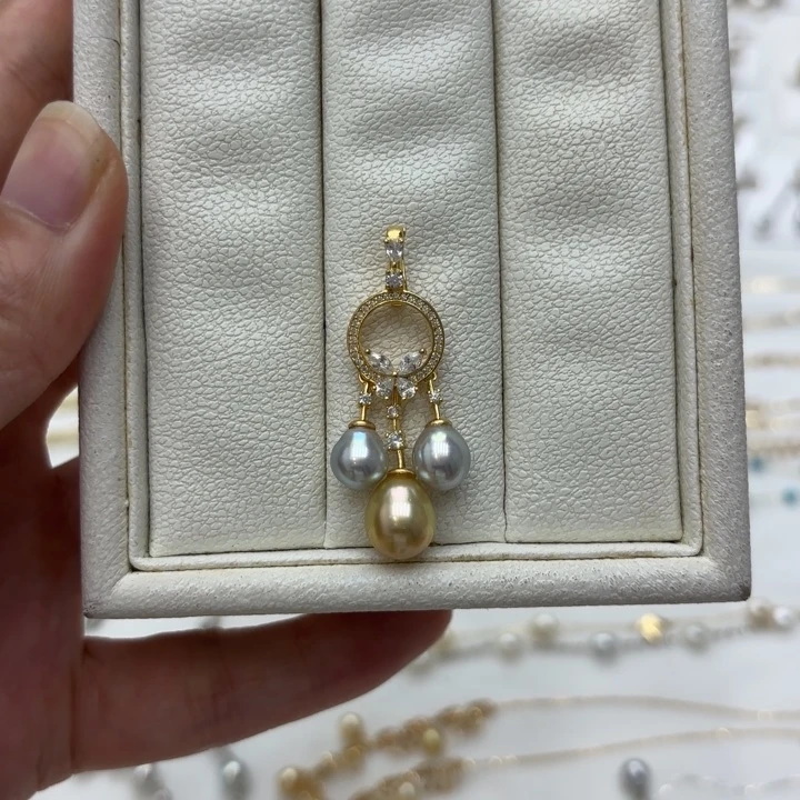 徐***然银S925镶嵌海水珍珠吊坠(不含链)