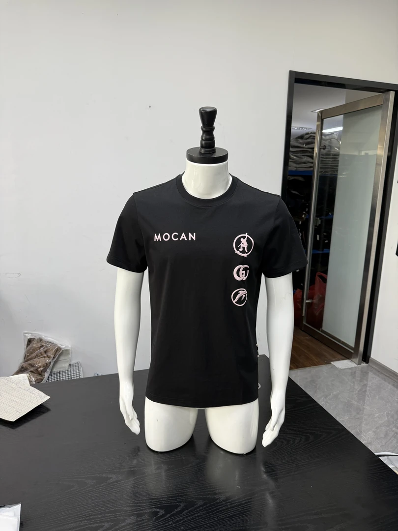 绿男士高品质夏季短袖轻奢时尚白色休闲百搭圆领简约设计师夏款