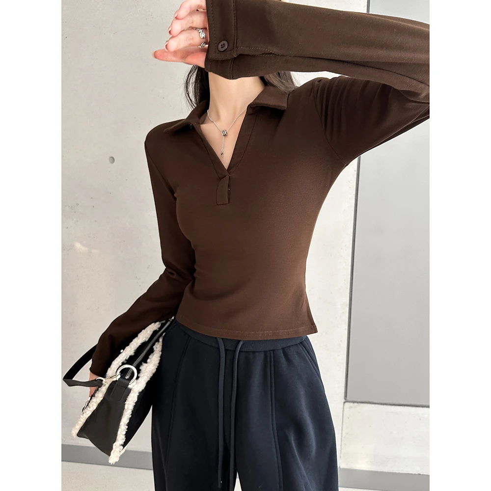 动感少女韩版设计感长袖T恤女秋冬季新款修身显瘦百搭打底衫上衣