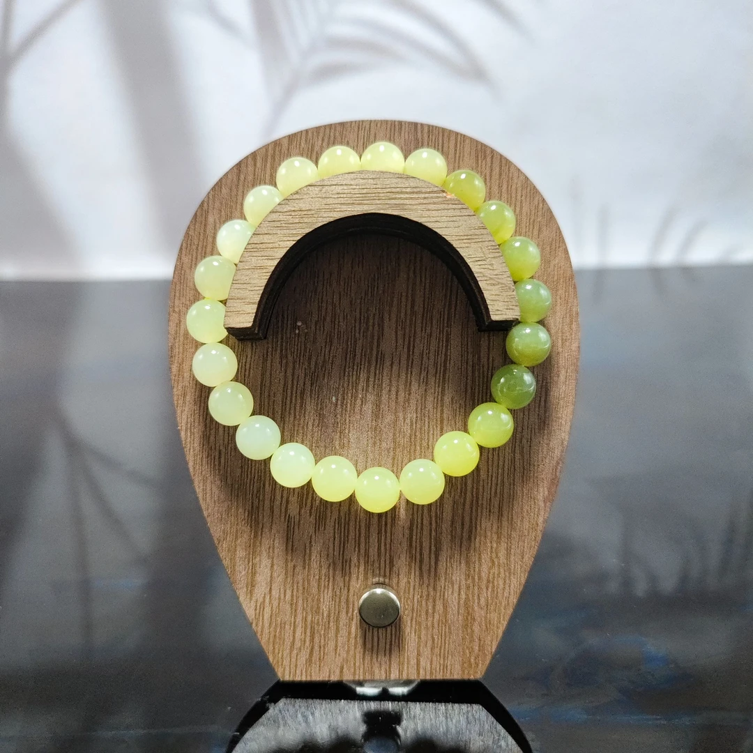 F和田玉渐变圆珠手串（卡8）4513