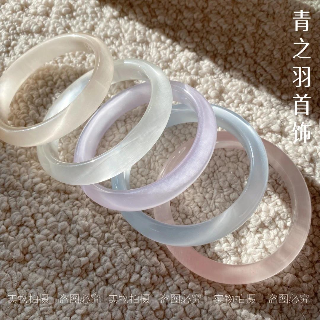 非金属仿水晶手镯 猫眼石手镯饰品高亮冰透金店同一货源送礼盒