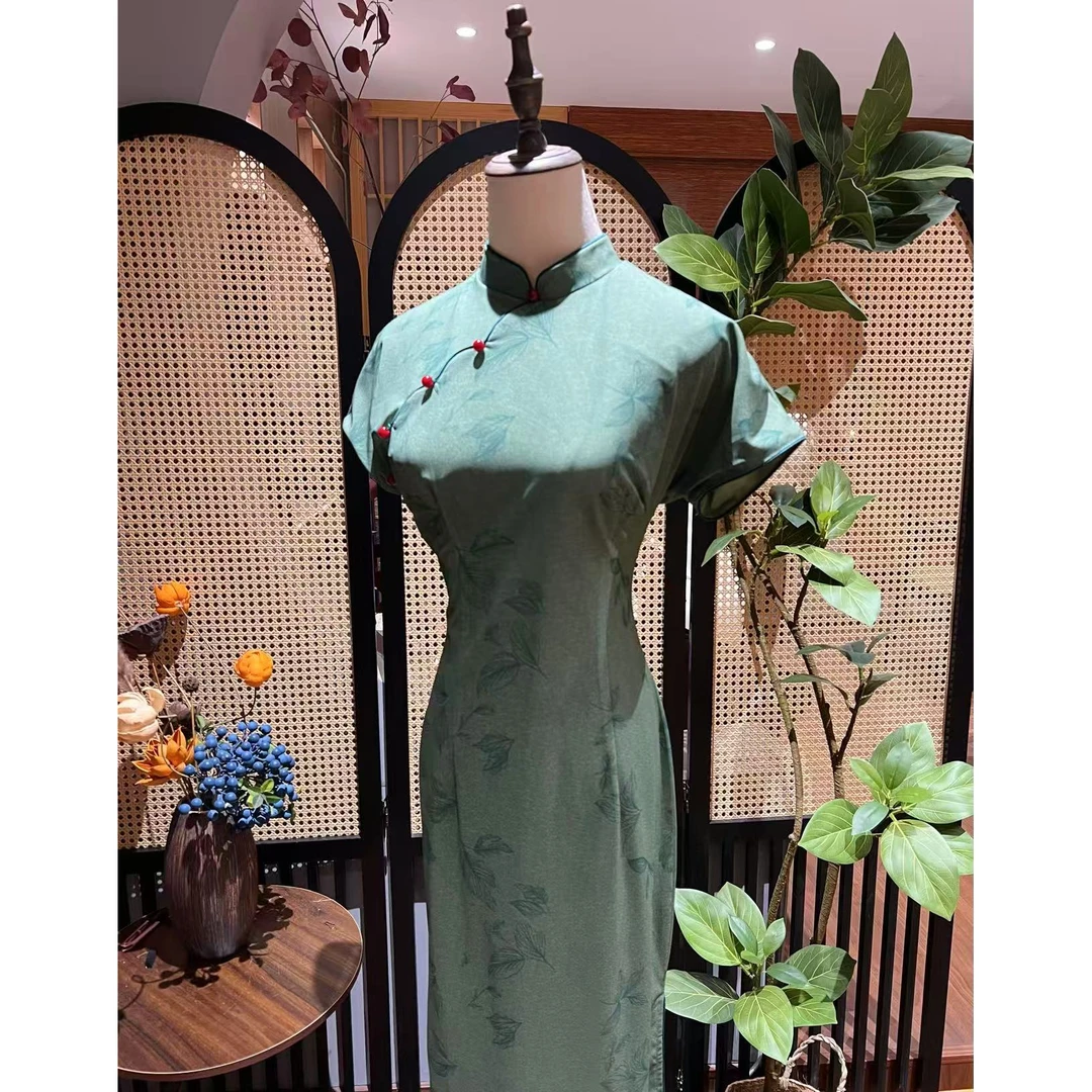 戚薇原创【芳华】长118左右新款新中式国风品质瑞士软网旗袍