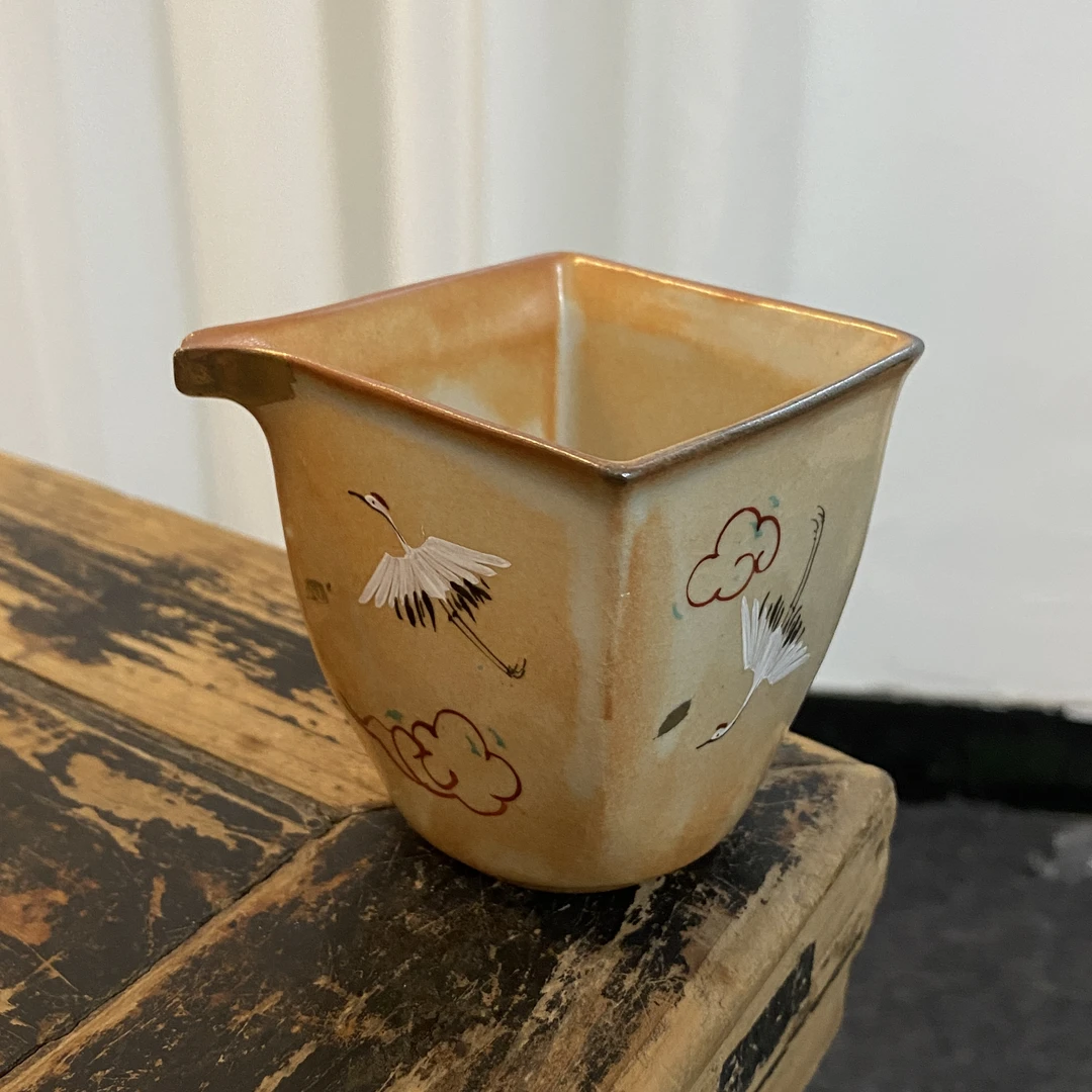 四海【陶一丁仙鹤系列公道】高温陶瓷手绘公道杯容量110ml