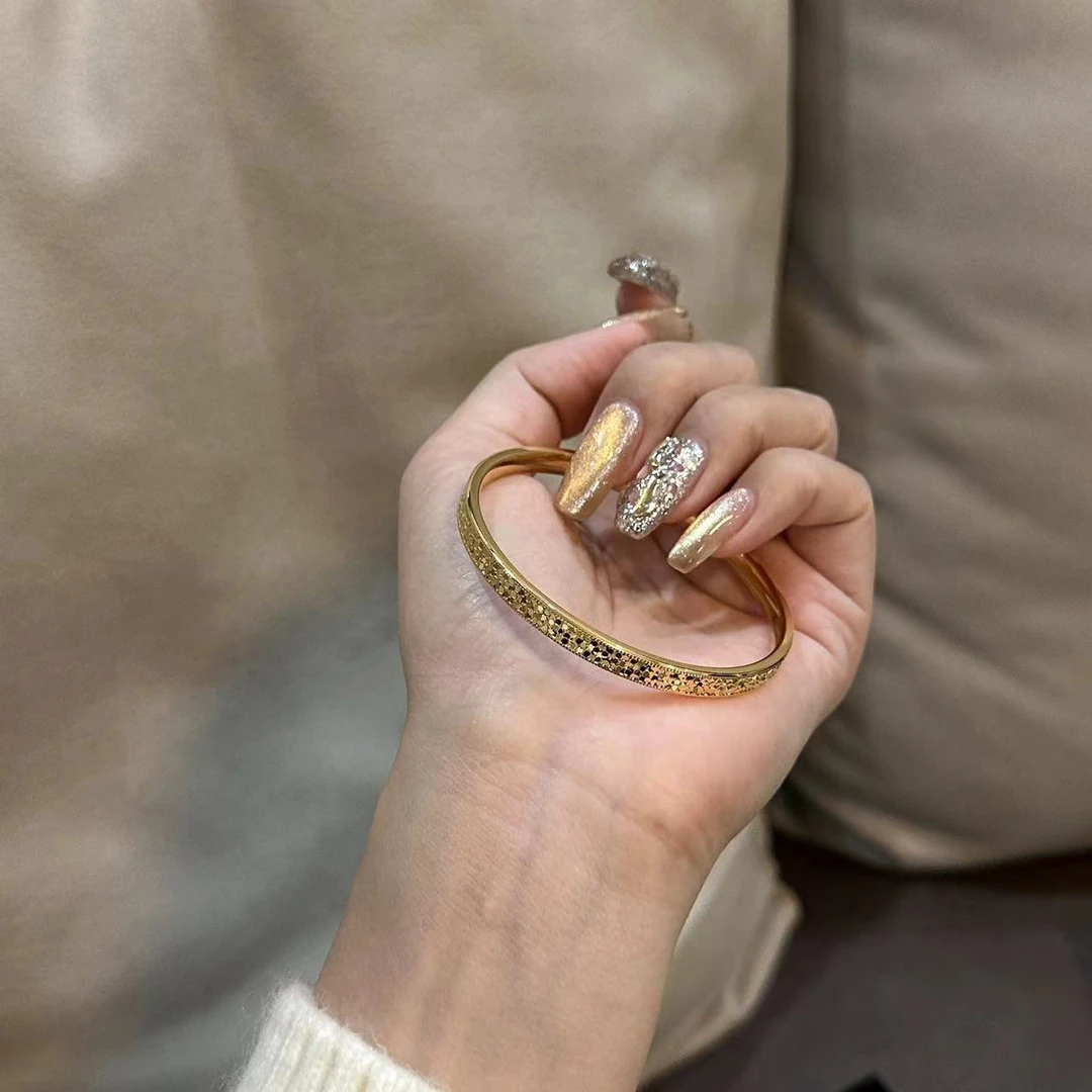 铜合金手镯 简约百搭碎冰冰手镯-4119