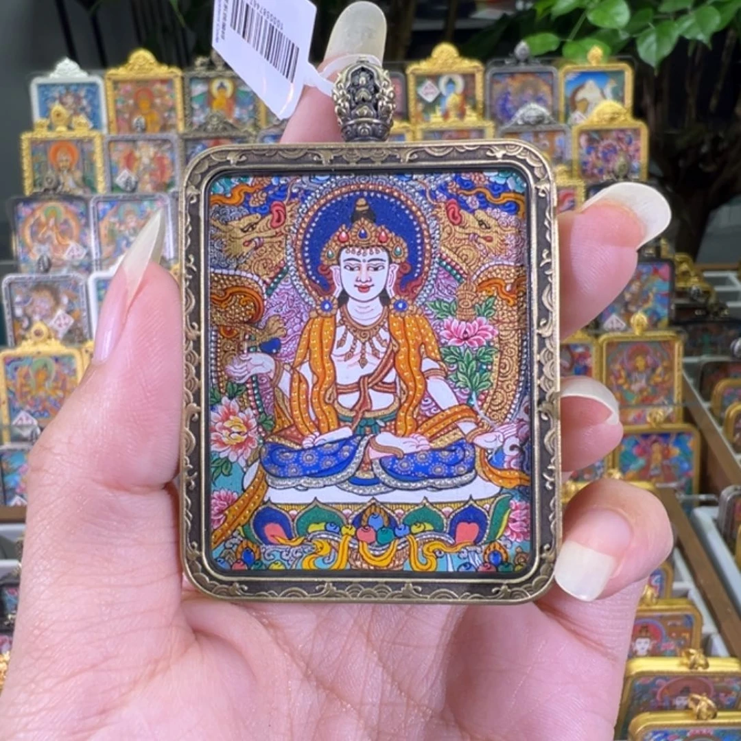 吊坠释*大势至热贡纯手绘唐卡