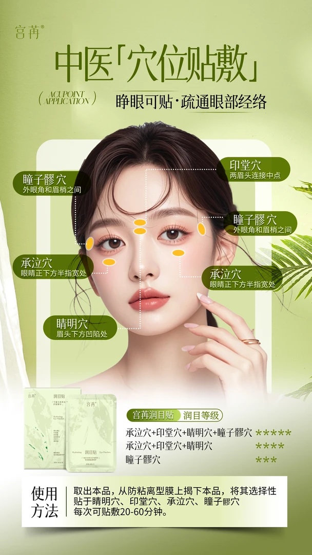 宫苒润目贴精准润目给双眼温柔呵护