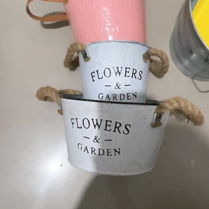 早****铁艺园艺柳编花插微瑕