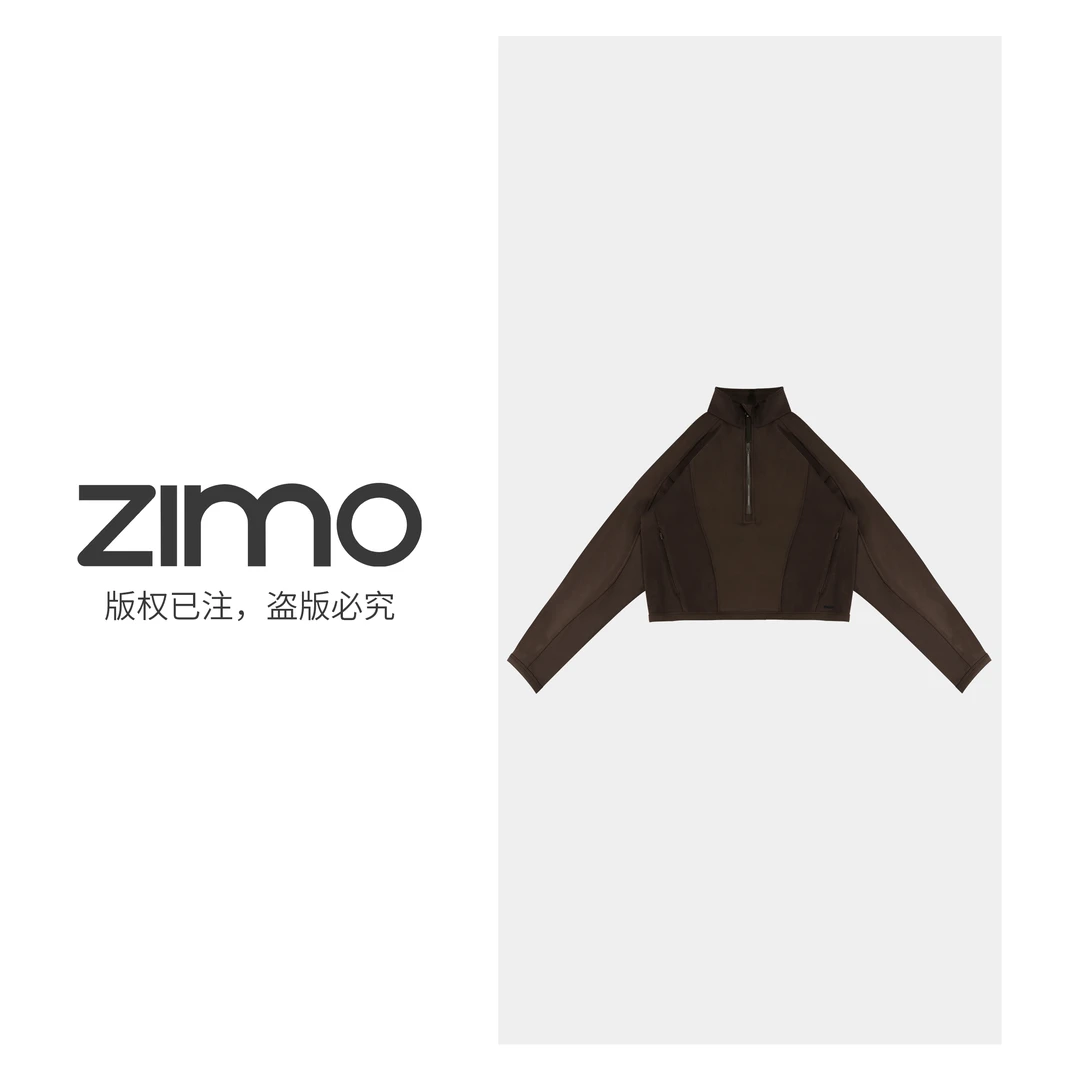 半拉链卫衣zimo-瑜伽健身瑜伽服健服YFWT166巧克力*3