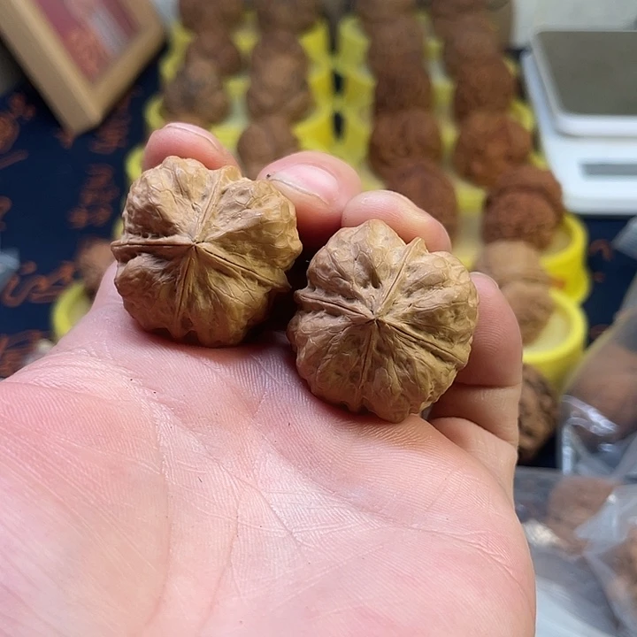 文玩核桃把件35血舍利四棱33