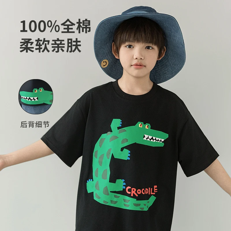【夏款清】oddtails 儿童男童柔软纯棉全棉夏季亲肤印花短袖QG2818