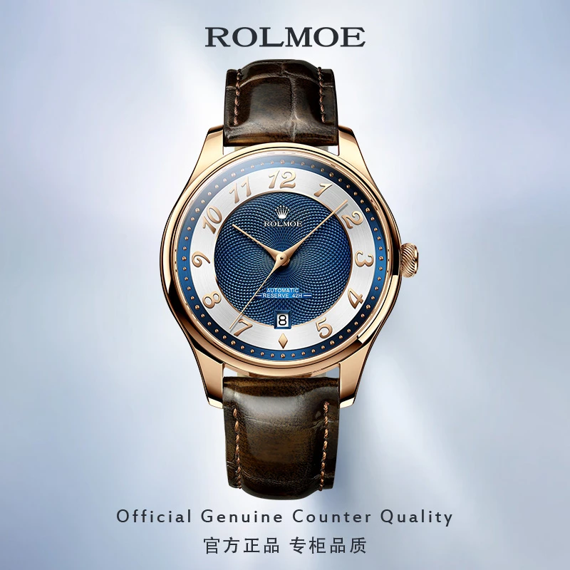 原装正品勞力士男士全自动机械手表时尚防水高档真皮LOEGSINS腕表