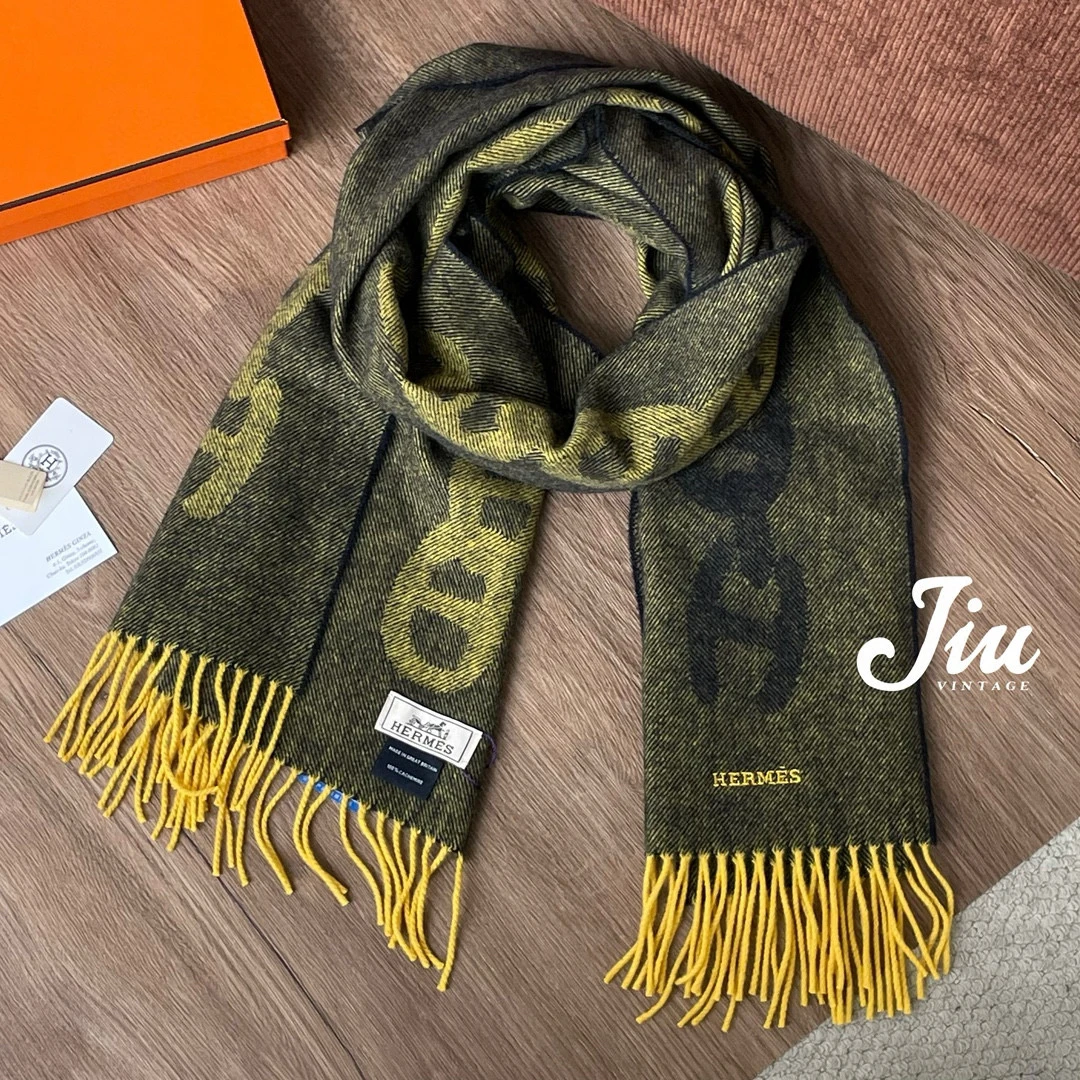 99新 Hermes/爱马仕 猪鼻子围巾70*140盒子中溯JM7-3307