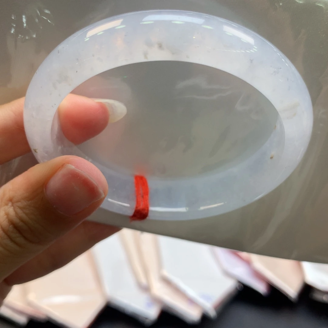 翡翠未镶嵌手镯幻彩粉贵妃53.8圈24号