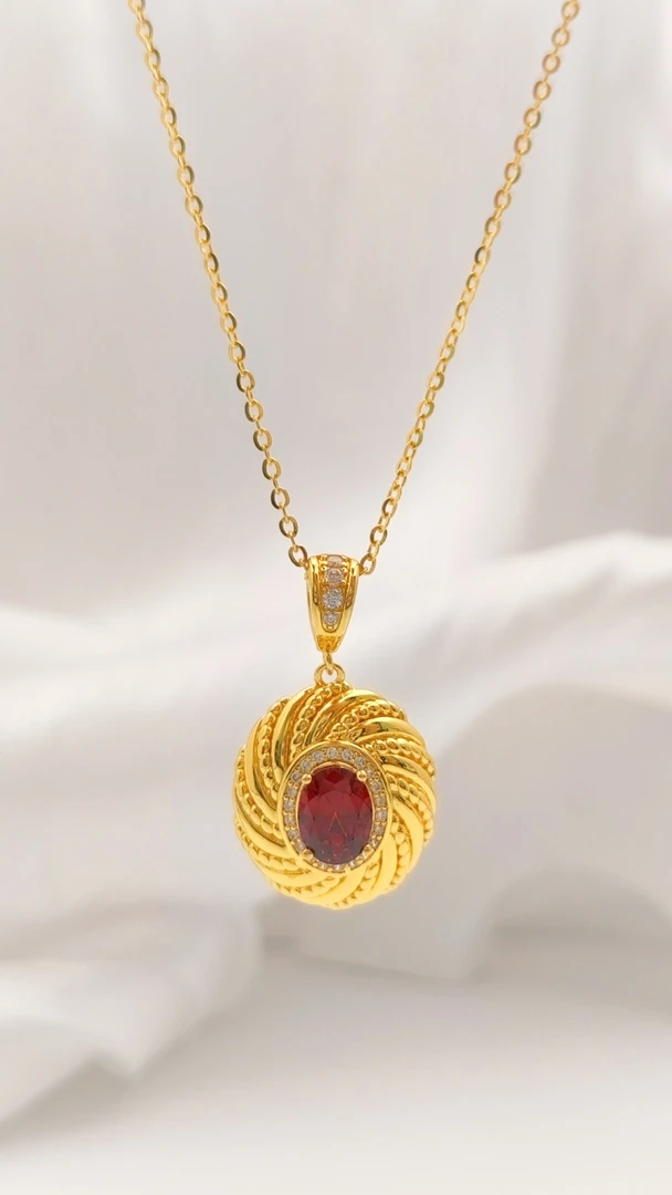 坠链均足银 锁骨链银镀彩色金色镶嵌百搭时尚精美轻奢项链吊坠