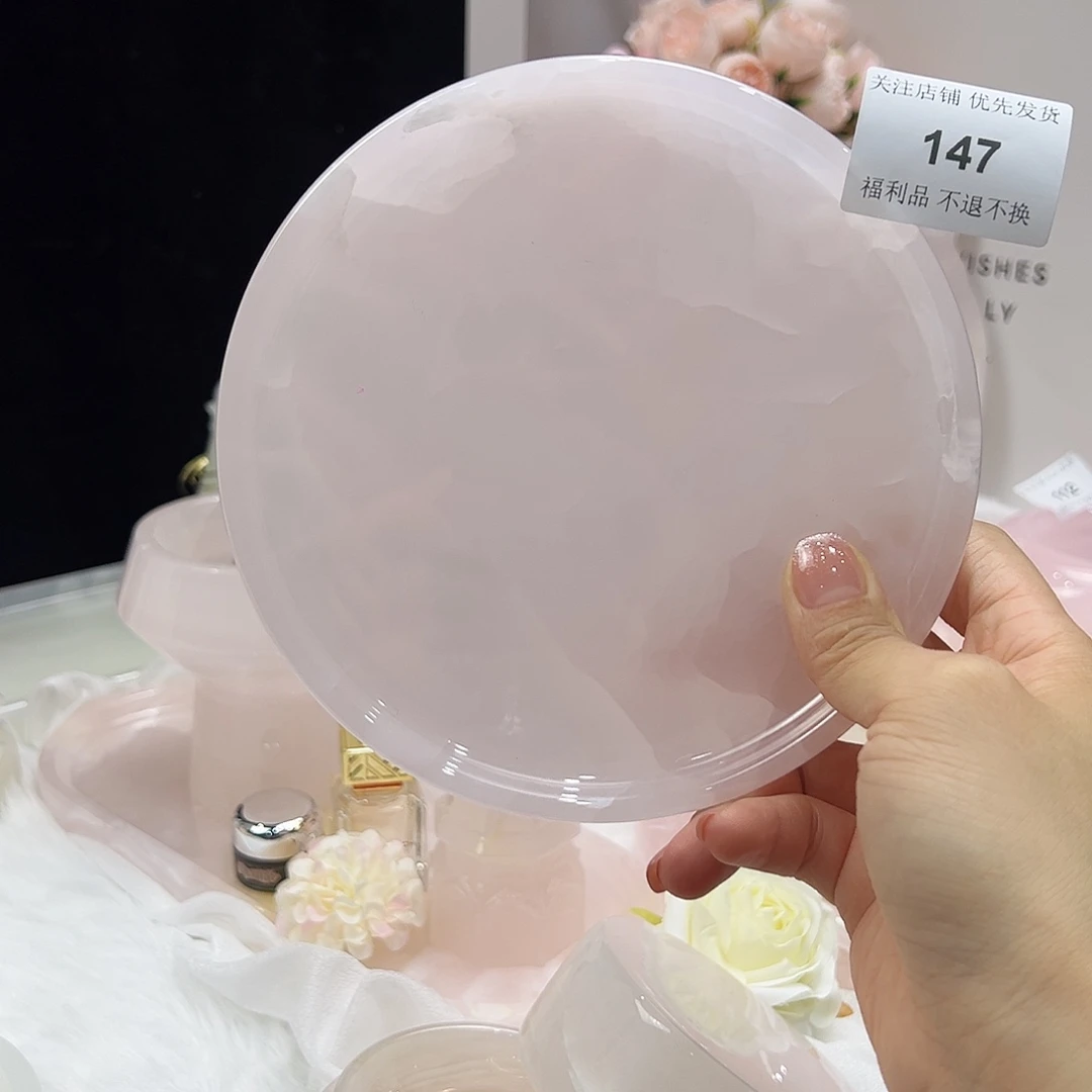 石材147粉玉小圆盘