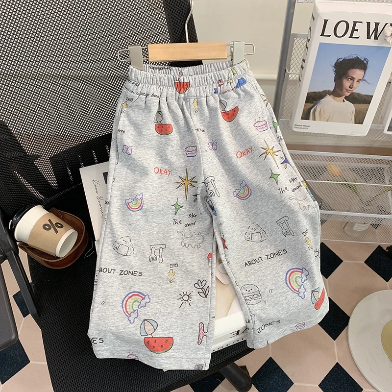 【米家原创】女童裤子夏装2025新款洋气时髦儿童直筒阔腿裤子夏季