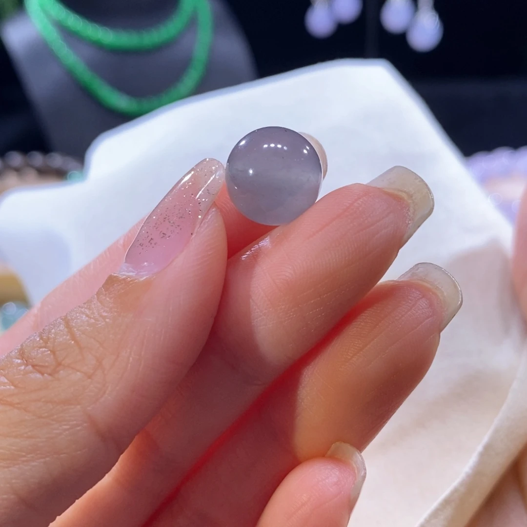 翡翠未镶嵌颈饰翡翠黑杠圆珠12mm
