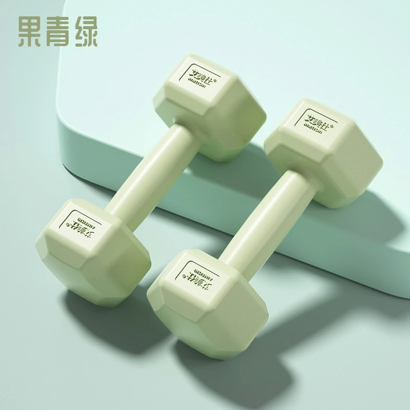 女士哑铃家用儿童练臂肌瑜伽六角包胶小哑铃一对1kg2/3男健身器材