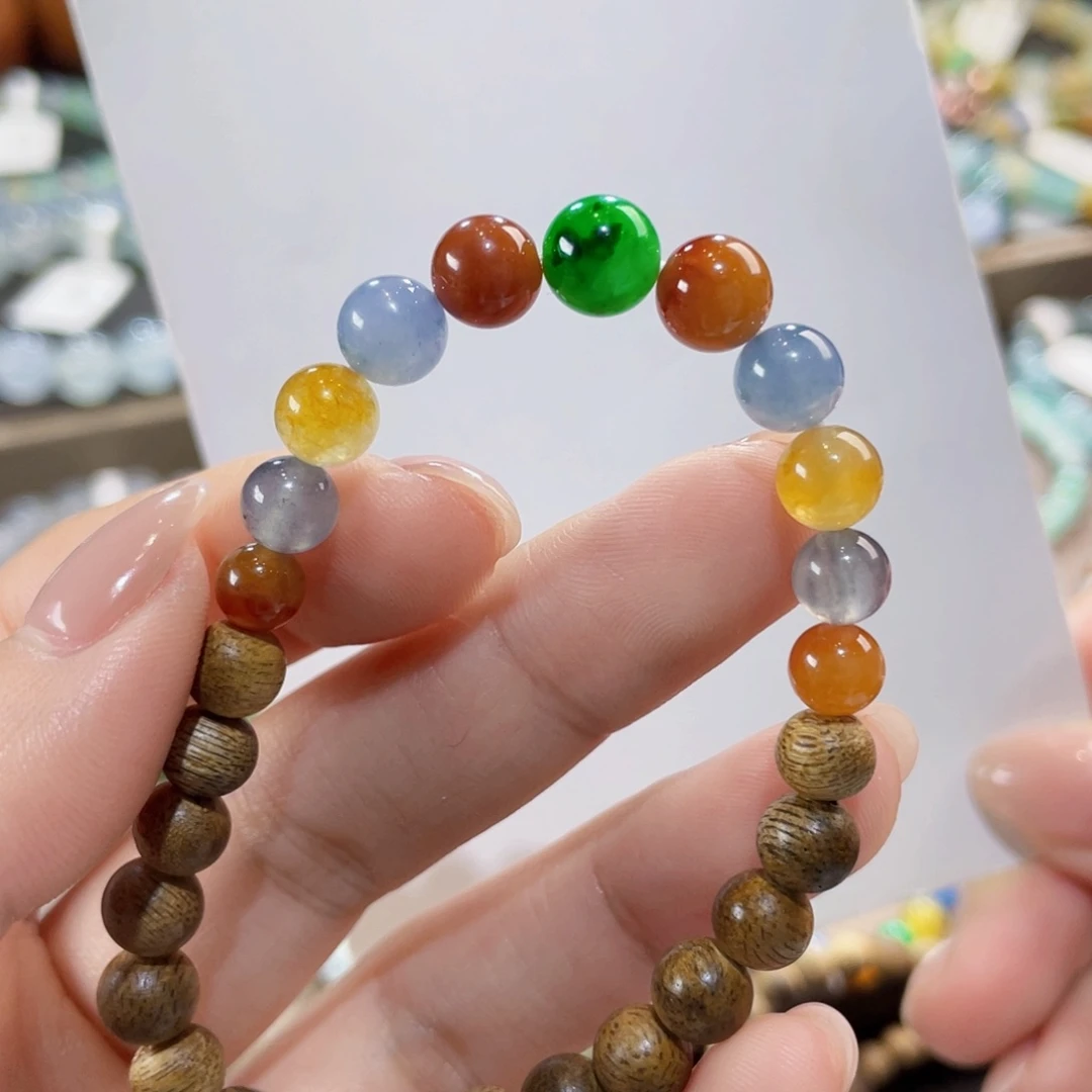未镶嵌手链翡翠超值彩虹糖