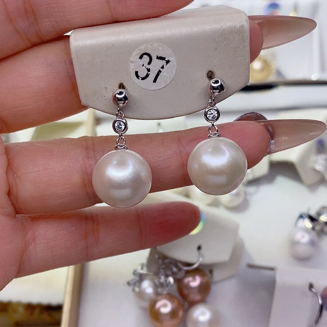 淡水珍珠耳饰银S925镶嵌