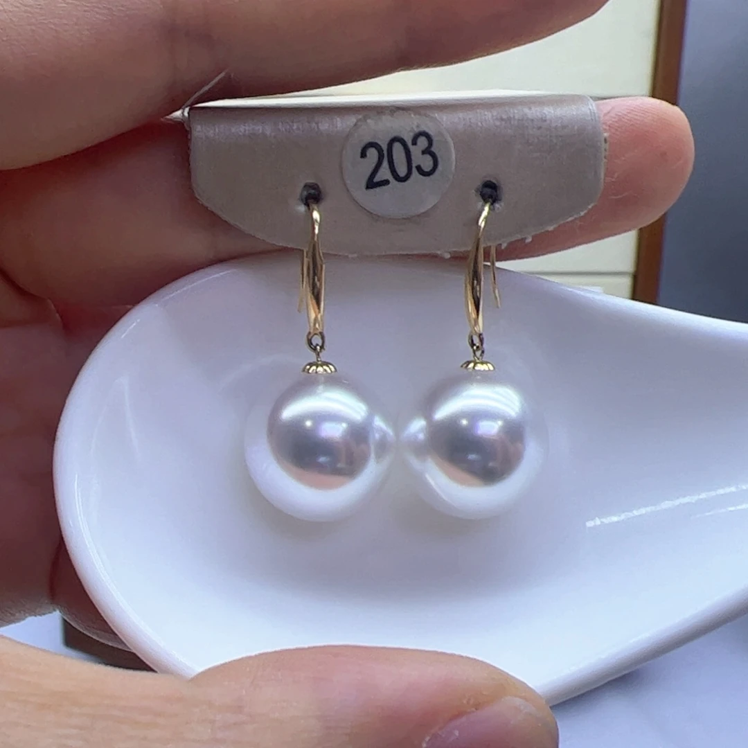 淡水珍珠耳饰18K金镶嵌