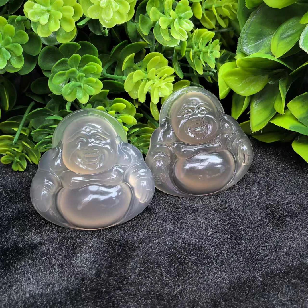 S7420【福嘟嘟珠宝】冰精灵烟紫黑玛瑙佛公-配珠链-多样性发一件