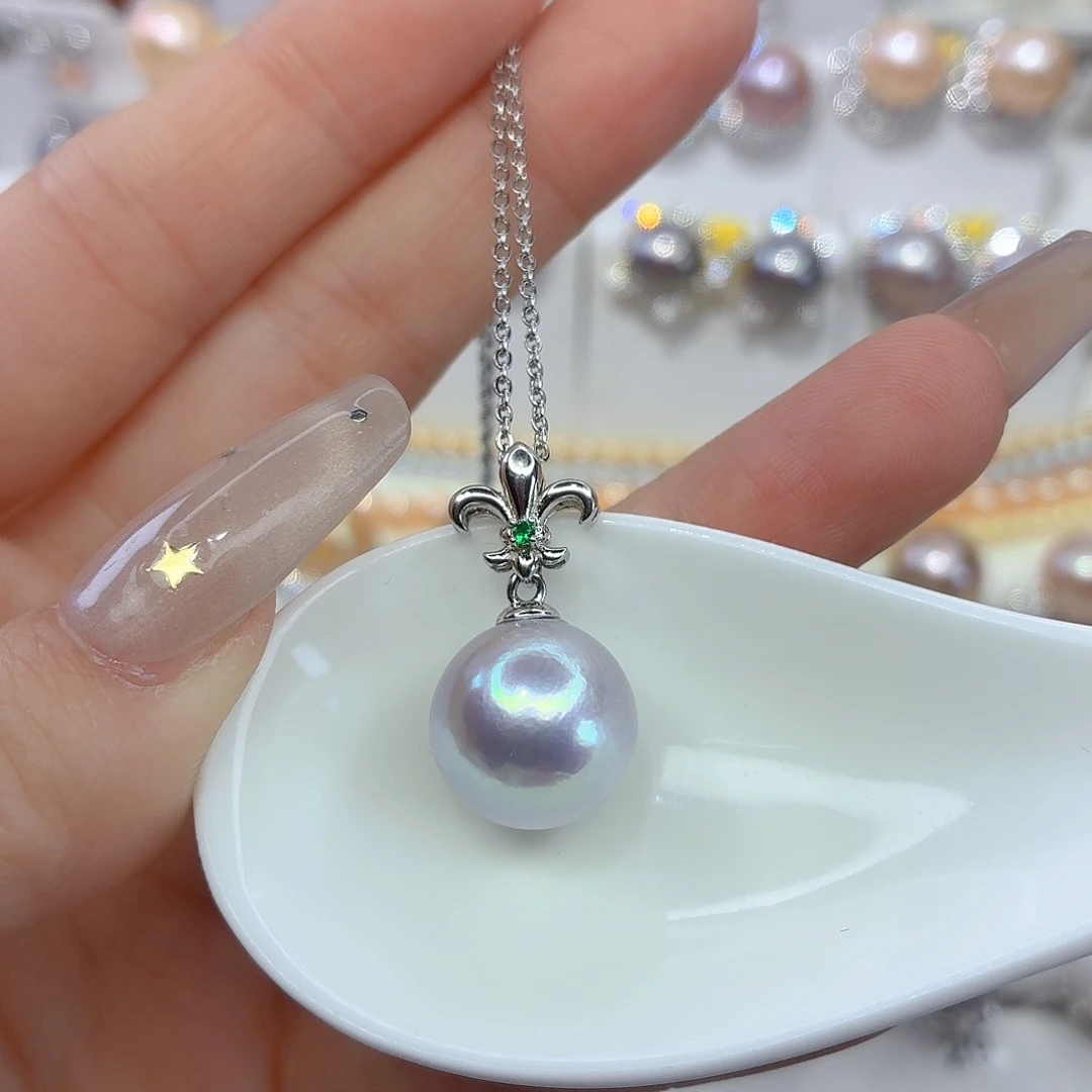 银S925镶嵌颈饰淡水珍珠