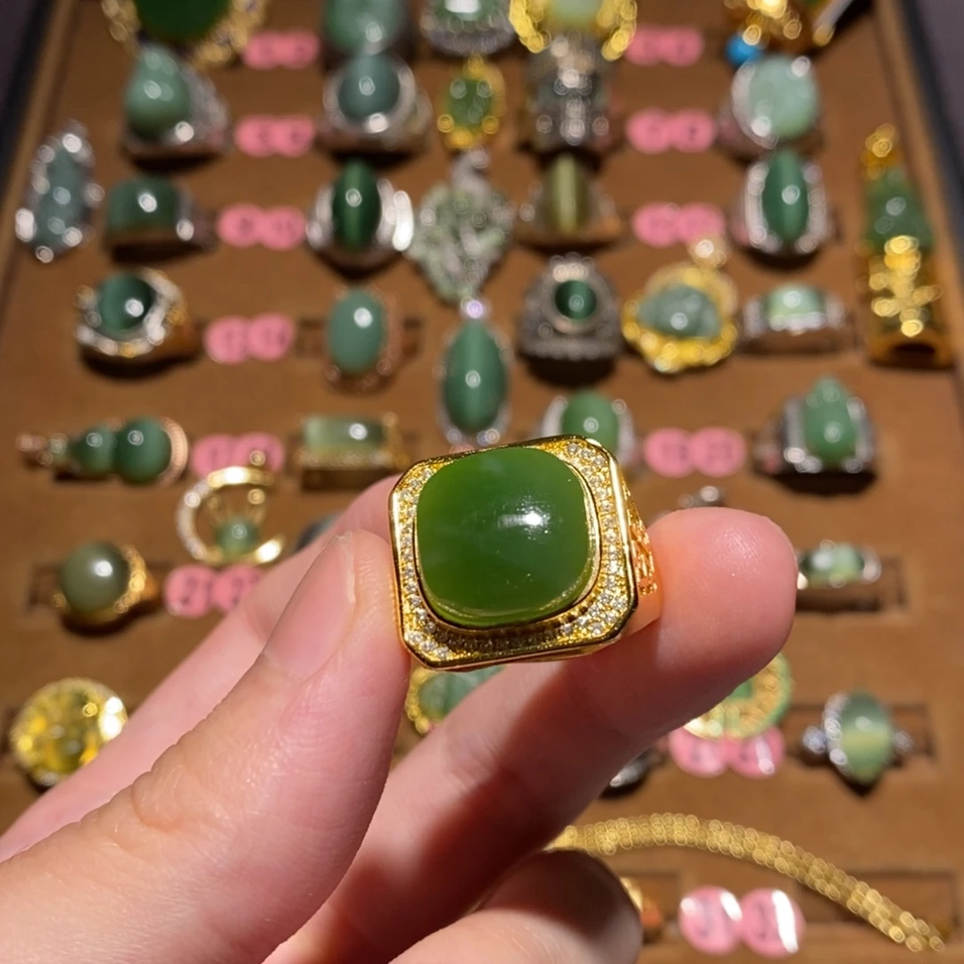 和田玉（碧玉）未镶嵌戒指