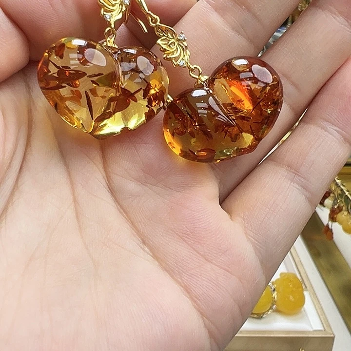 琥珀银S925镶嵌珠宝奇石