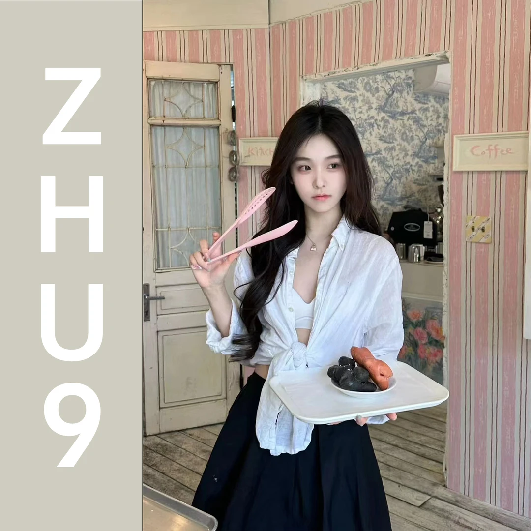 Zhu9家小马刺绣经典100%亚麻衬衫长袖白色上衣清爽百搭休闲时尚