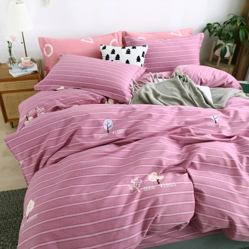 纯棉磨毛被套四件套圆床单加厚秋冬斜纹棉保暖亲肤学生宿舍三件套