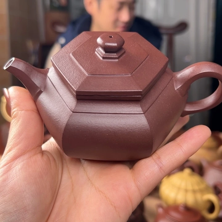 紫砂茶壶紫泥六方大彬