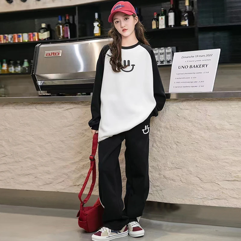 女童春装洋气套装2025新款休闲中大童女装时髦儿童春秋百搭两件套