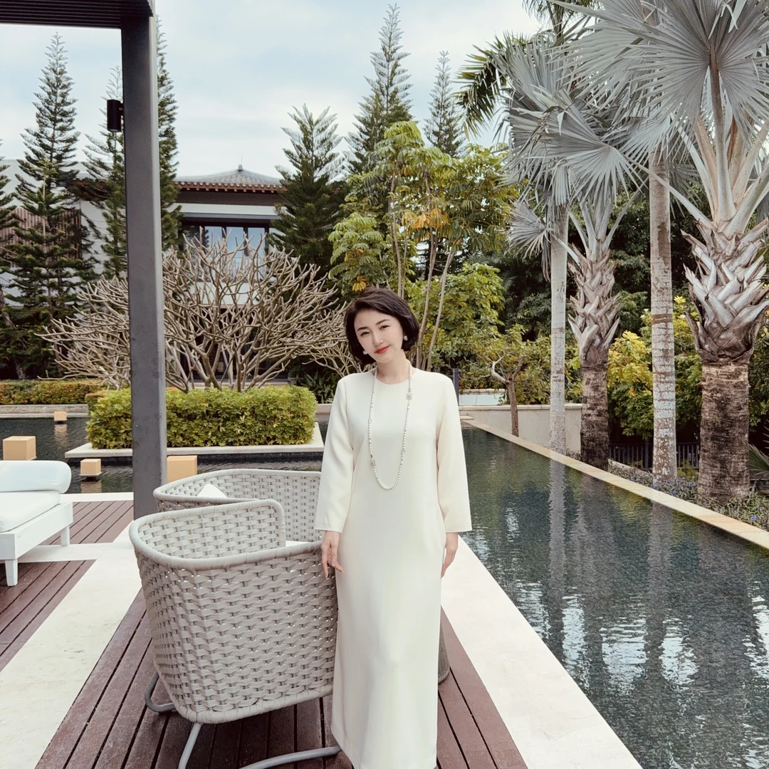 Betty Bairn【LIUHAHA精选】南山乔木-高级感醋酸连衣裙BW6523