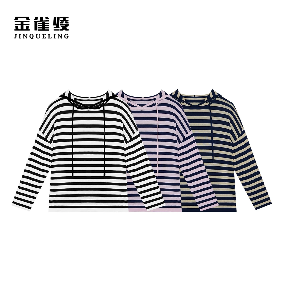 金雀绫【欢乐颂】时尚休闲运动舒适款针织连帽衫SZAK1SHL23