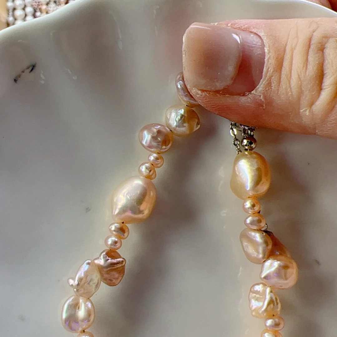 手绳淡水珍珠14K金镶嵌450