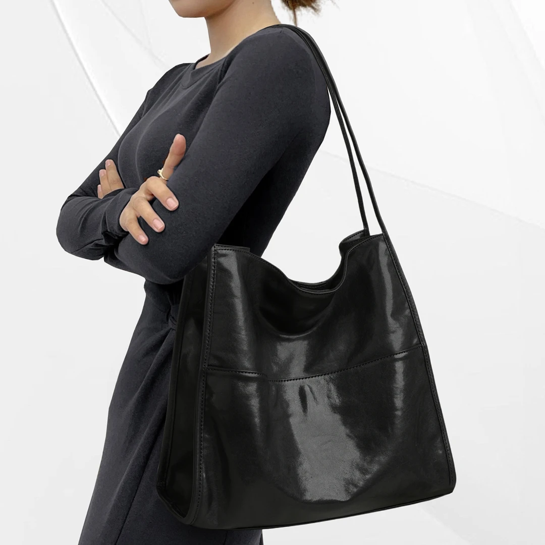 CCAMO水桶包包女款爆款2025新款流行百搭包包女包大容量真皮大包