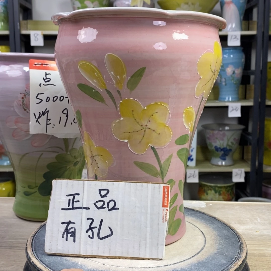 景德镇手工手绘陶瓷花盆