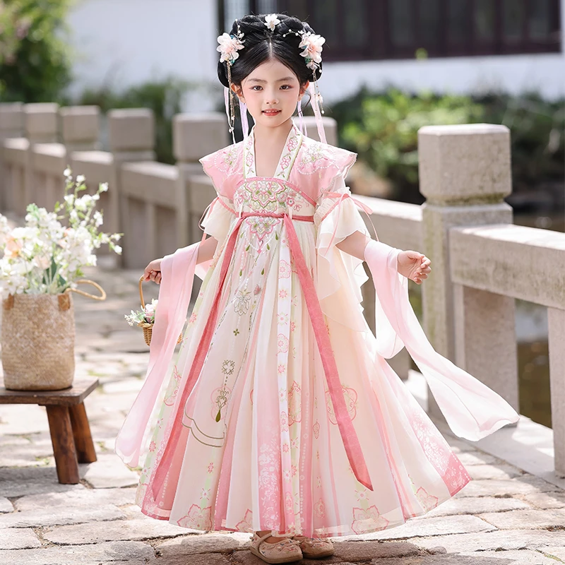 女童汉服夏季2025新款儿童超仙连衣裙中国风公主裙小女孩古装裙子